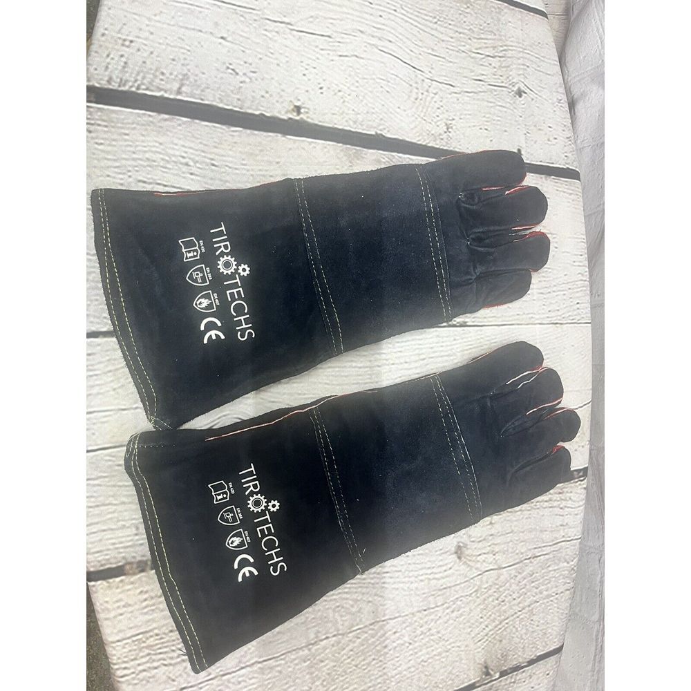 Tirotechs Gloves‎ Animal Handling Bite Scrath Proof Suede Black 16" New